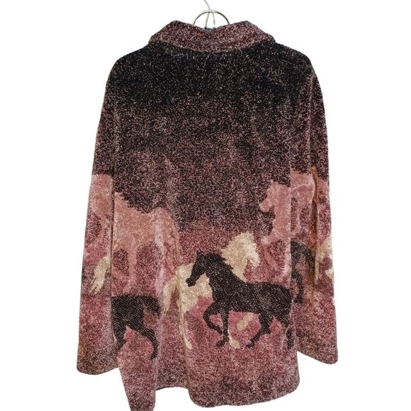 County Clothing Co. Vintage Size Large Purple Button Up Women's Sweater - Picture 2 of 6